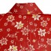 KIMONO FEMME SOIE ROUGE IMPRIMÉ BLANC 007-117 (M)